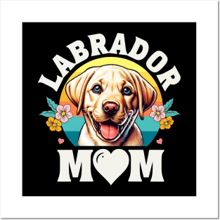 Colorful Labrador Mom Retro Sunset Dog Lover Mothers Day Posters and Art